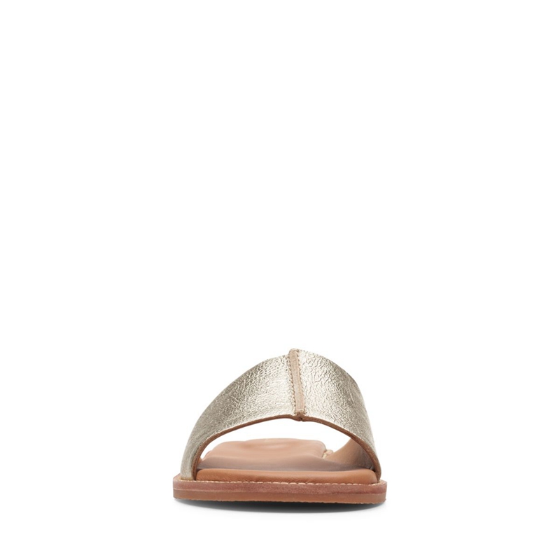 Gold Metal Clarks Karsea Mule Champagne Women's Sandals | 07693-GMEN