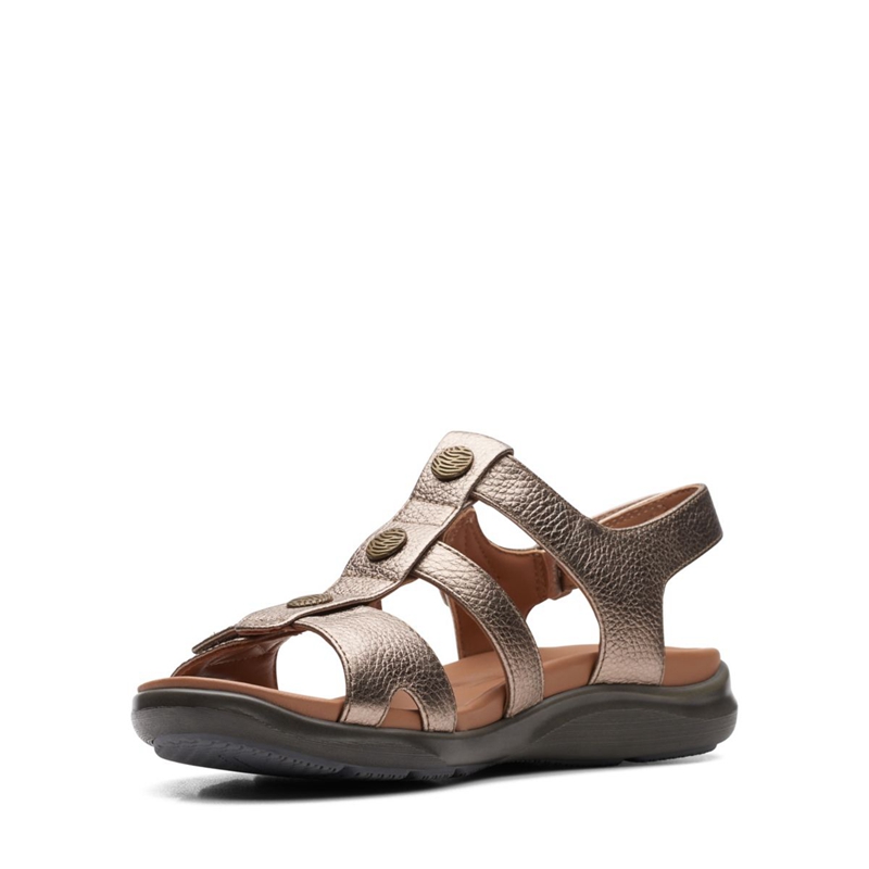 Gold Metal Clarks Kylyn Step Women's Sandals | 84562-CSRK