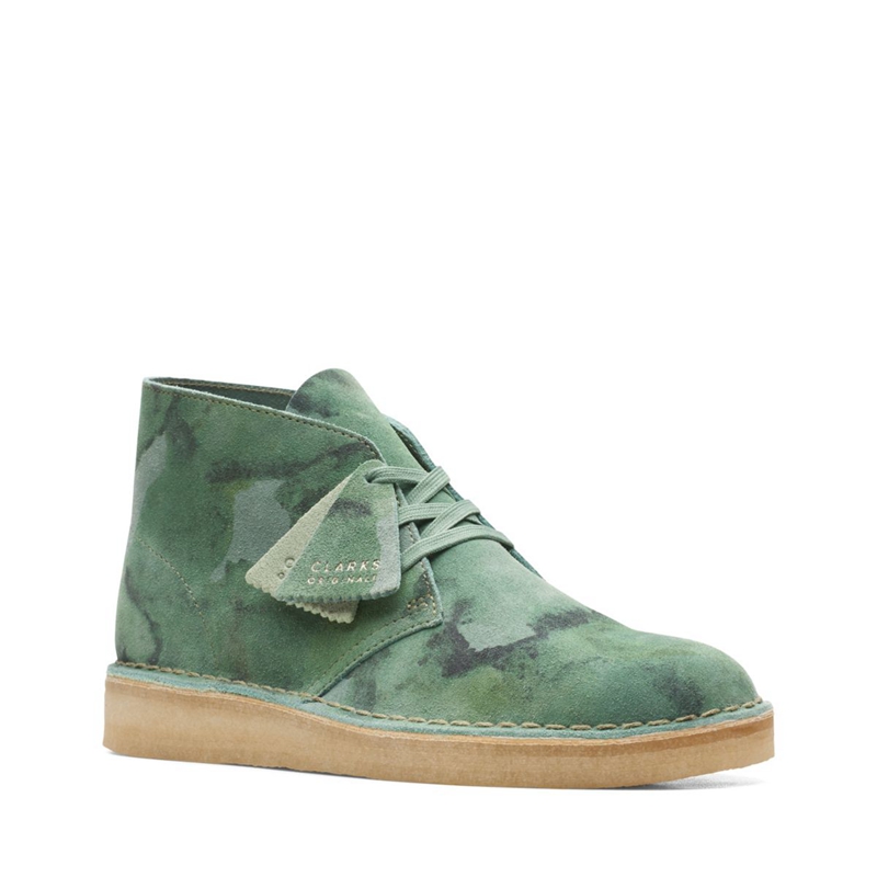 Green Camo Clarks Coal Camo Men's Chukka Boots | 03972-YBVS