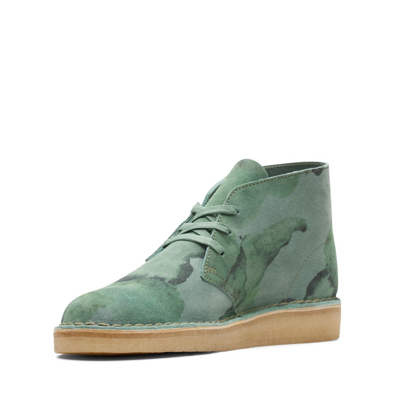 Green Camo Clarks Coal Camo Men's Chukka Boots | 03972-YBVS