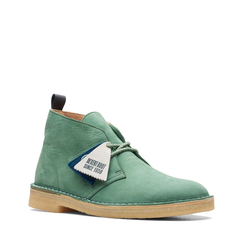 Green Clarks BootVCY Nubuck Men's Desert Boots | 89176-SQFU