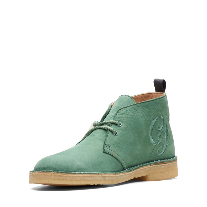 Green Clarks BootVCY Nubuck Men's Desert Boots | 89176-SQFU