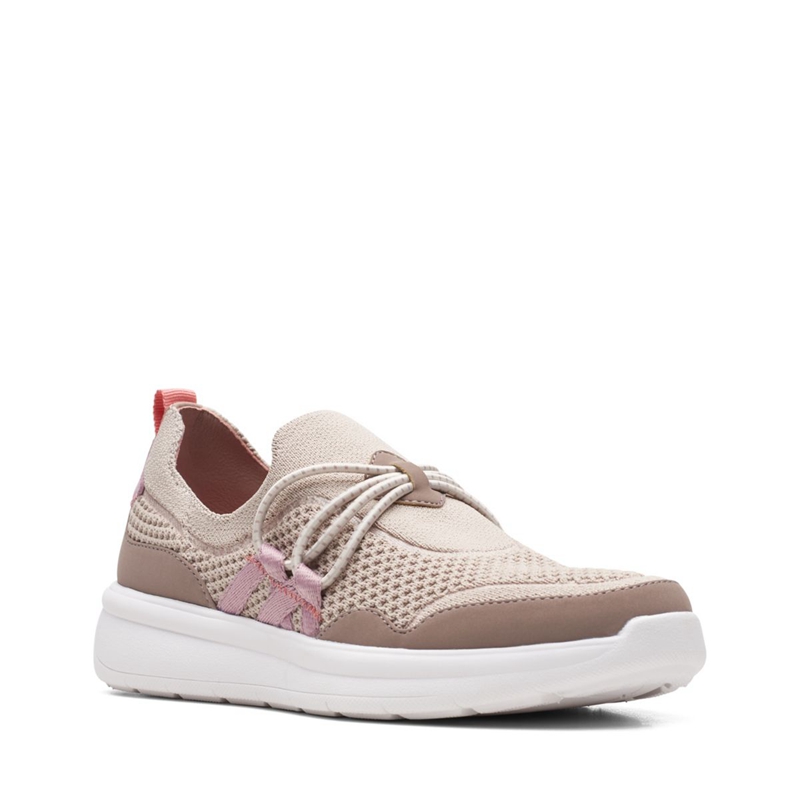 Grey Brown Clarks Ezera Run Combi Women's Sneakers | 21804-DMOW