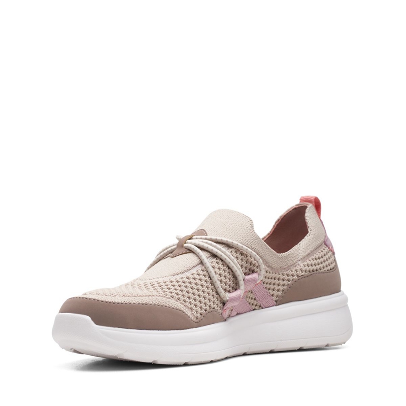 Grey Brown Clarks Ezera Run Combi Women's Sneakers | 21804-DMOW