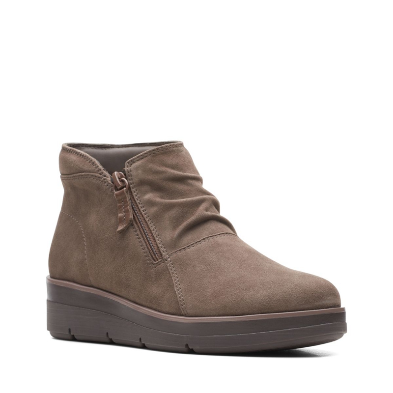 Grey Brown Clarks Shaylin Up Women's Desert Boots | 41578-IPDM