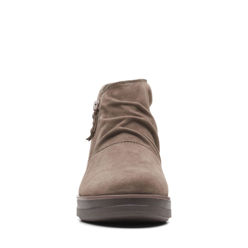 Grey Brown Clarks Shaylin Up Women's Desert Boots | 41578-IPDM