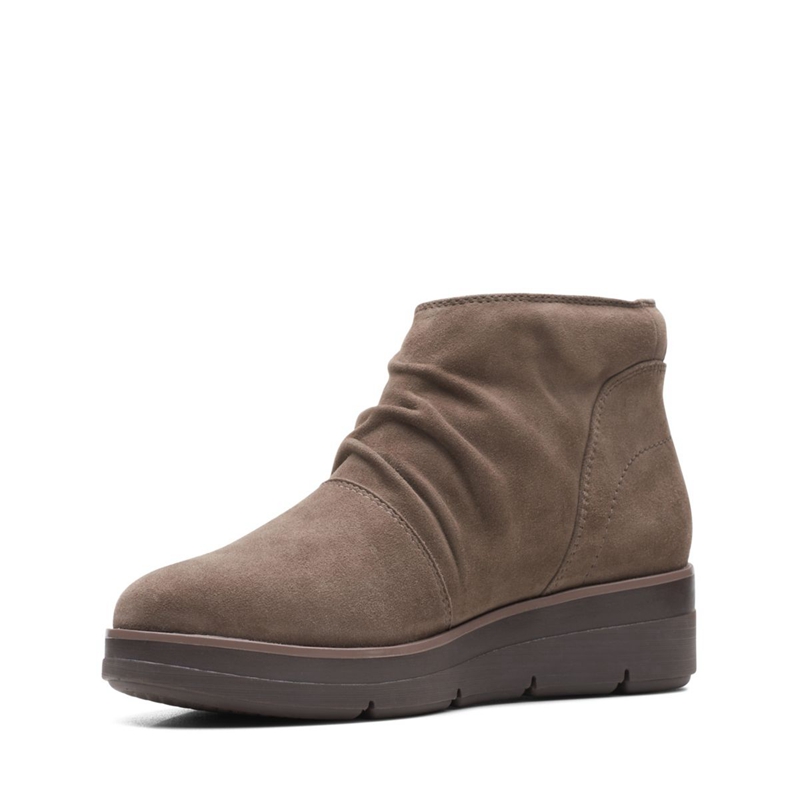 Grey Brown Clarks Shaylin Up Women's Desert Boots | 41578-IPDM