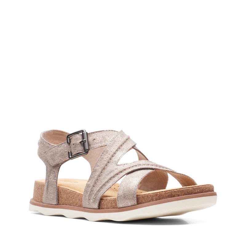 Grey Clarks Brynn Ave Metallic Women's Sandals | 87219-IXLC