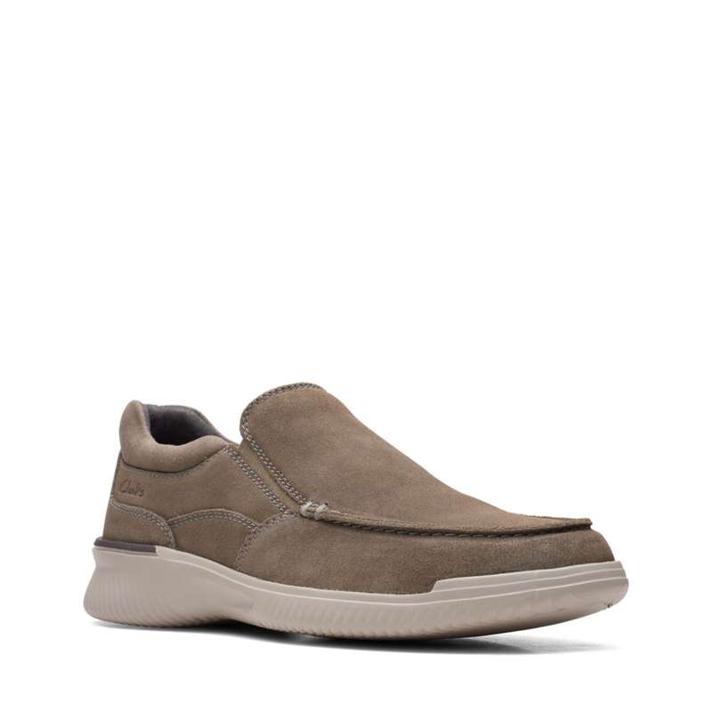 Grey Clarks Donaway Free Stone Men's Slip Ons | 69501-UQYK