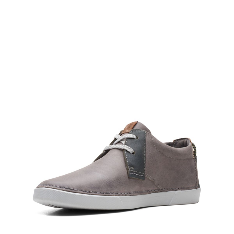 Grey Clarks Gereld Low Leather Men's Slip Ons | 78260-CVSY