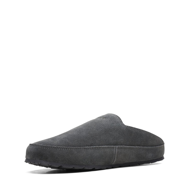 Grey Clarks Mormile Slate Men's Slippers | 85173-ETJS