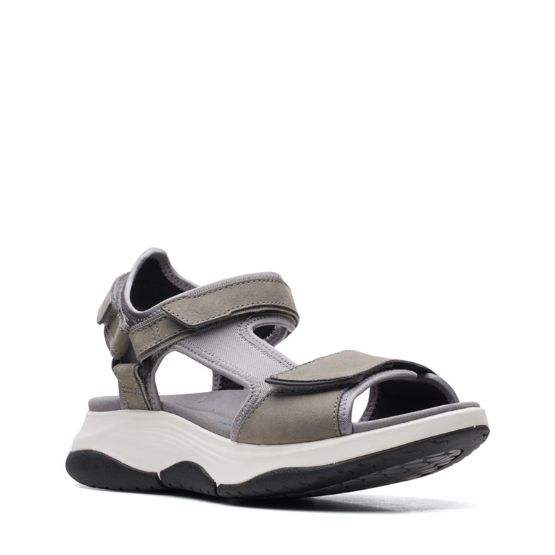 Grey Clarks Wave 2.0 Skip Grey Combi Women's Sandals | 41563-RWBD