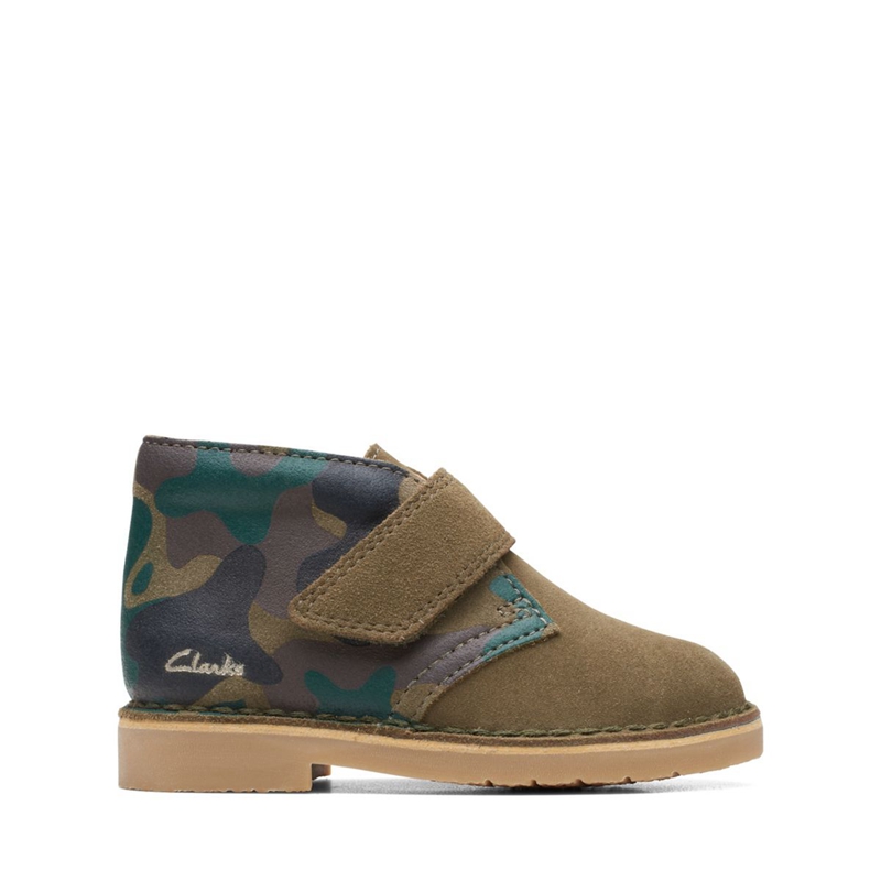 Khaki Clarks 2 Toddler Camo Kids\' Desert Boots | 12497-MSFW