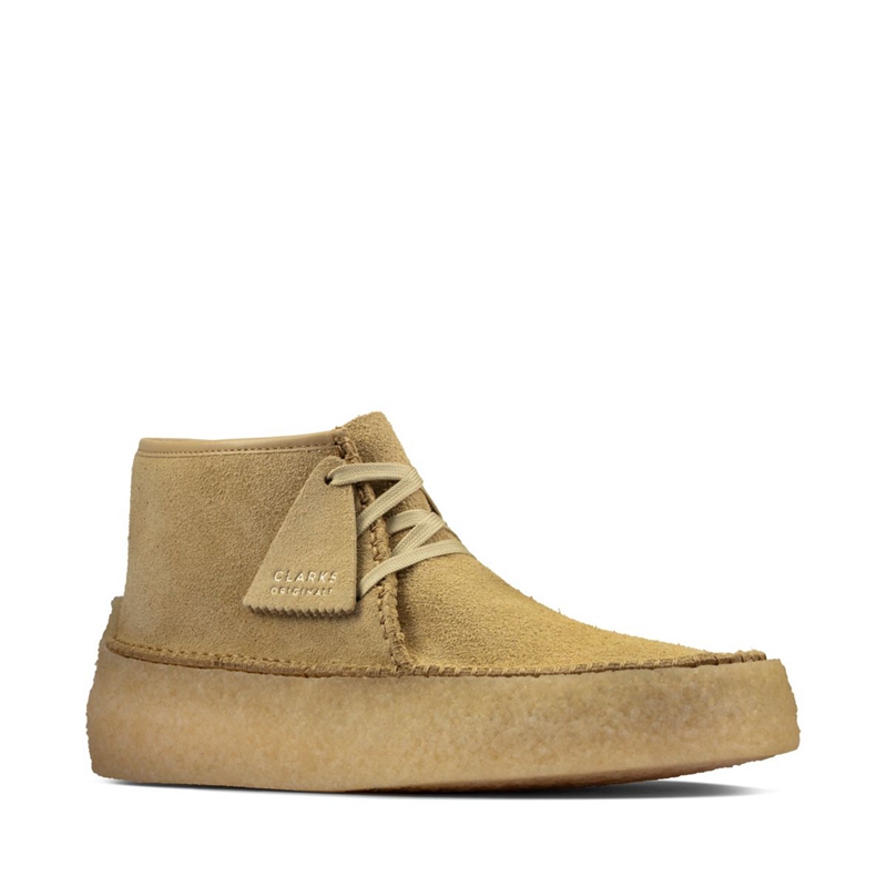 Khaki Clarks Caravan Maple Suede Men's Desert Boots | 53709-JCYZ