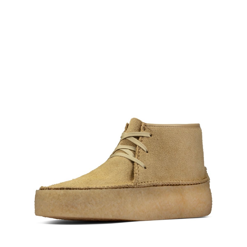 Khaki Clarks Caravan Maple Suede Men's Desert Boots | 53709-JCYZ