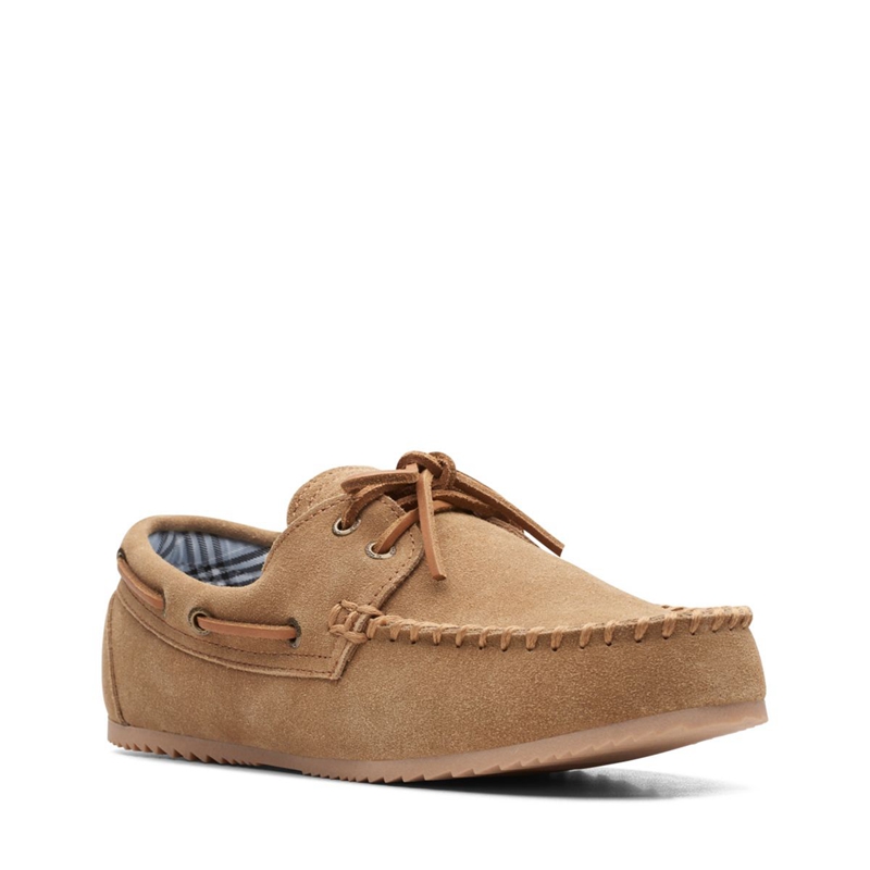 Khaki Clarks Jordy Murl Cinnamon Men's Slip Ons | 47039-GSXR