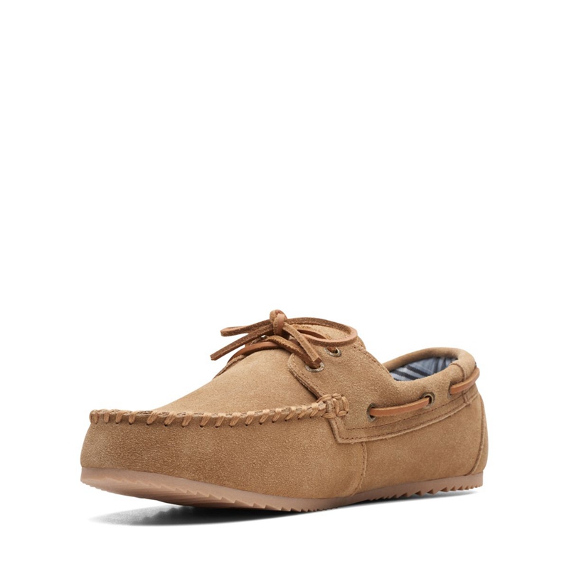 Khaki Clarks Jordy Murl Cinnamon Men's Slip Ons | 47039-GSXR