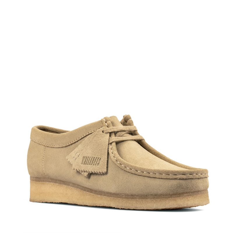 Khaki Clarks Wallabee Maple Suede Women's Slip Ons | 09473-NHLC