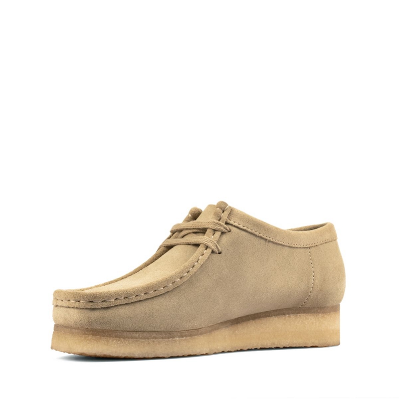 Khaki Clarks Wallabee Maple Suede Women's Slip Ons | 09473-NHLC