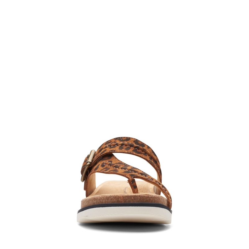 Leopard Clarks Brynn Madi Print Women's Sandals | 59168-PANL