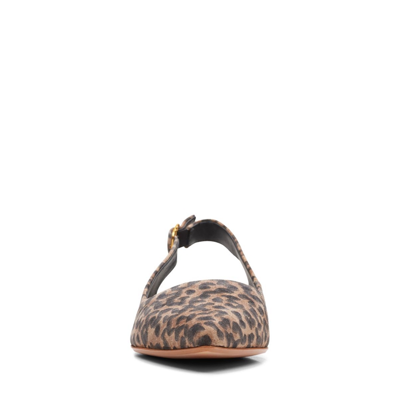 Leopard Clarks Laina 15 Sling Print Women's Flat Shoes | 47236-XYZS