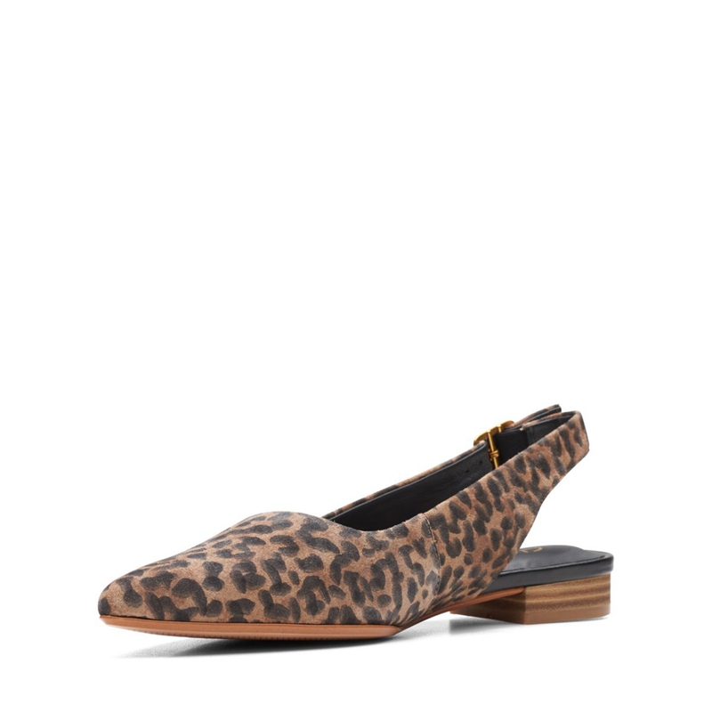 Leopard Clarks Laina 15 Sling Print Women's Flat Shoes | 47236-XYZS