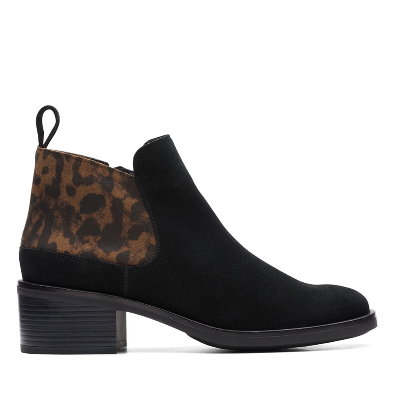 Leopard Clarks Memi Zip Print Women\'s Ankle Boots | 54893-JGYP