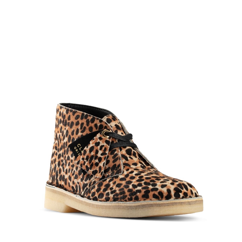 Leopard Clarks PRT Pony Women's Desert Boots | 47180-GPCE