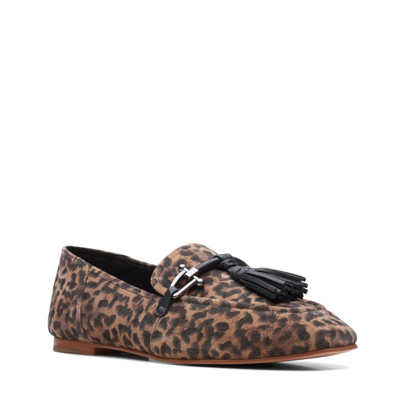 Leopard Clarks Pure 2 Tassel Print Women's Pumps | 62954-VZHT