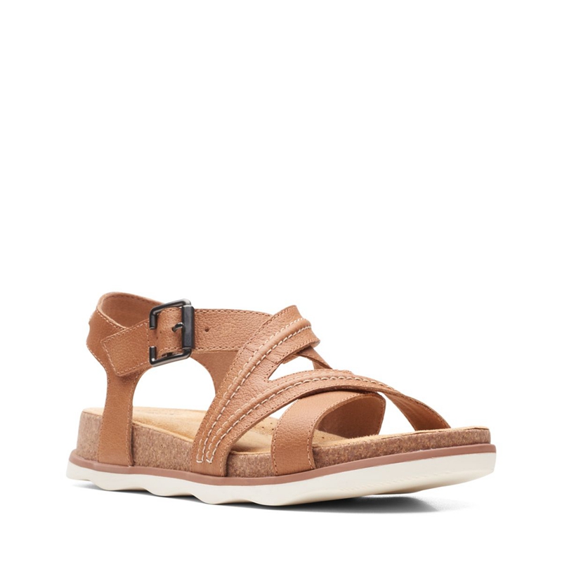 Light Brown Clarks Brynn Ave Lea Women's Sandals | 03789-TZSV