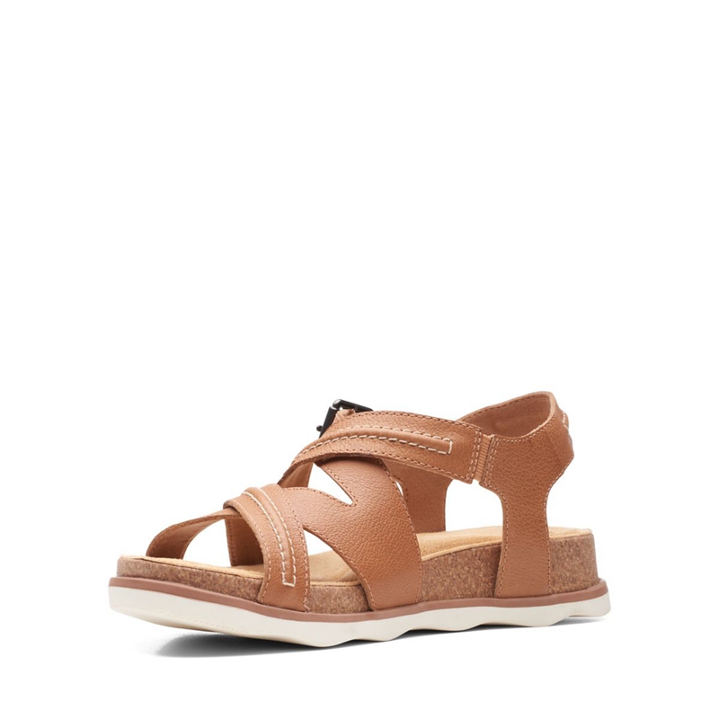 Light Brown Clarks Brynn Ave Lea Women's Sandals | 03789-TZSV