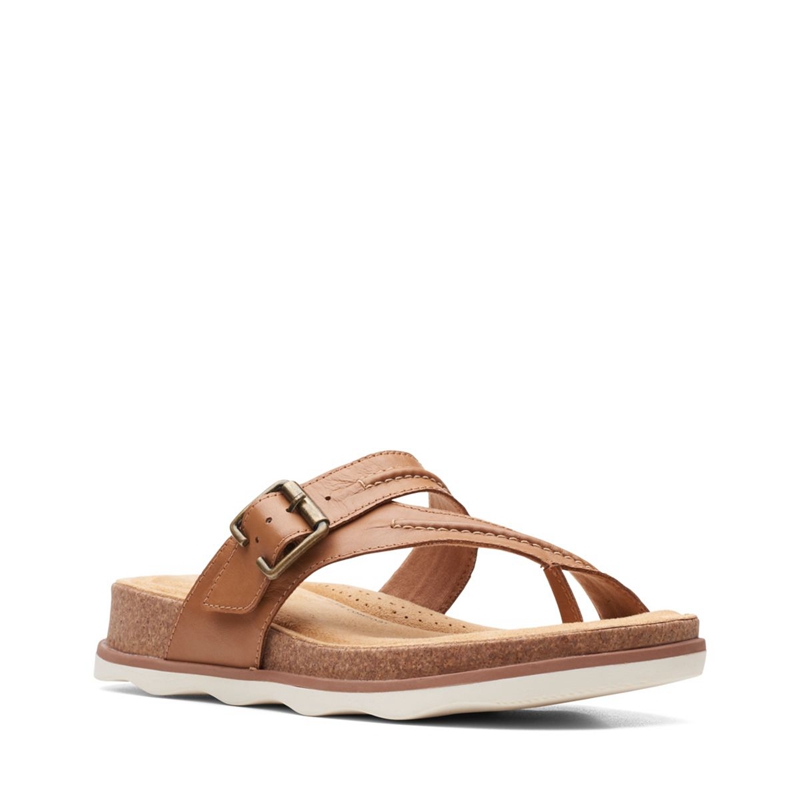 Light Brown Clarks Brynn Madi Lea Women's Sandals | 64271-WASN