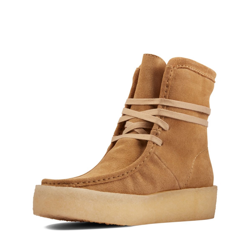 Light Brown Clarks Cup Hi Suede Women's Desert Boots | 08957-BNYI