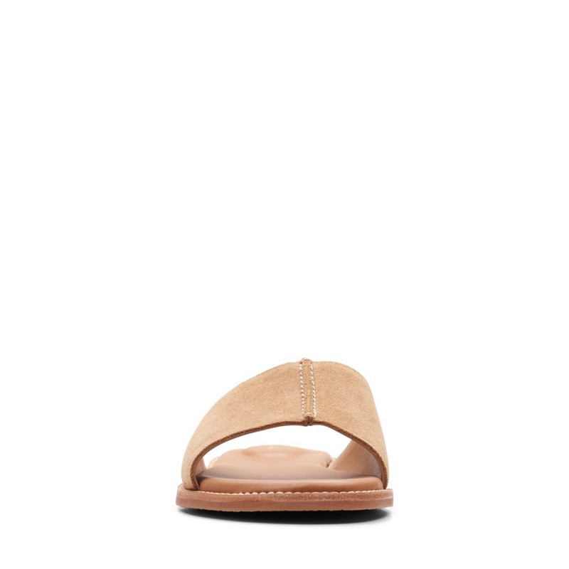 Light Brown Clarks Karsea Mule Suede Women's Sandals | 95324-WAZC