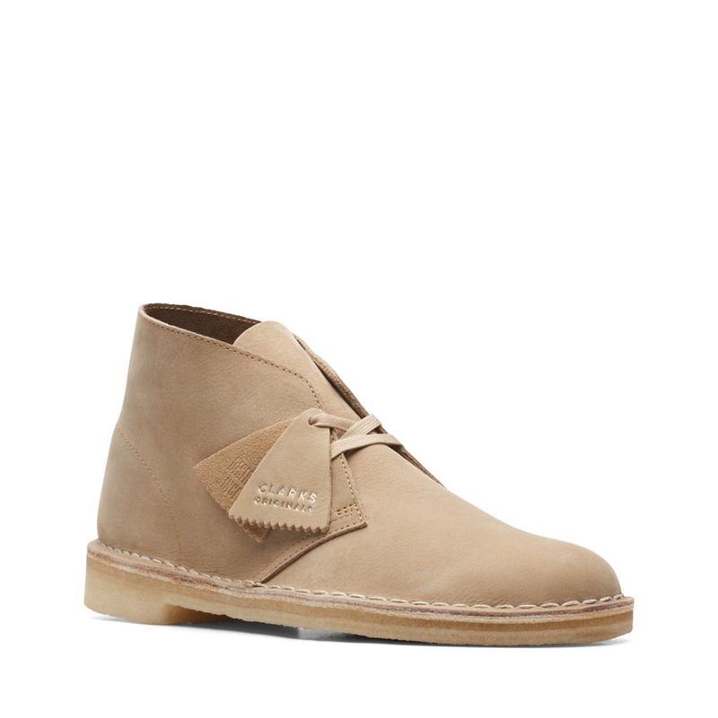 Light Brown Clarks Nubuck Men's Ankle Boots | 75614-ZUDL