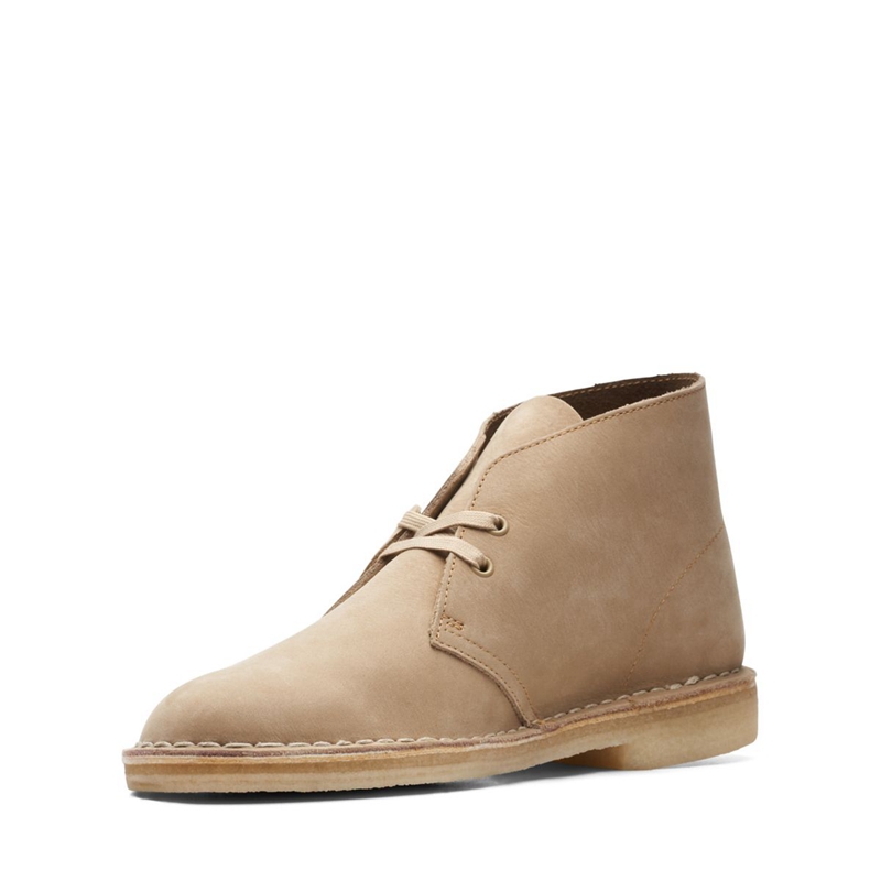 Light Brown Clarks Nubuck Men's Ankle Boots | 75614-ZUDL