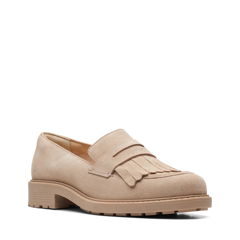 Light Brown Clarks Orinoco 2 Loafer Sde Women's Loafers | 94127-XPTR