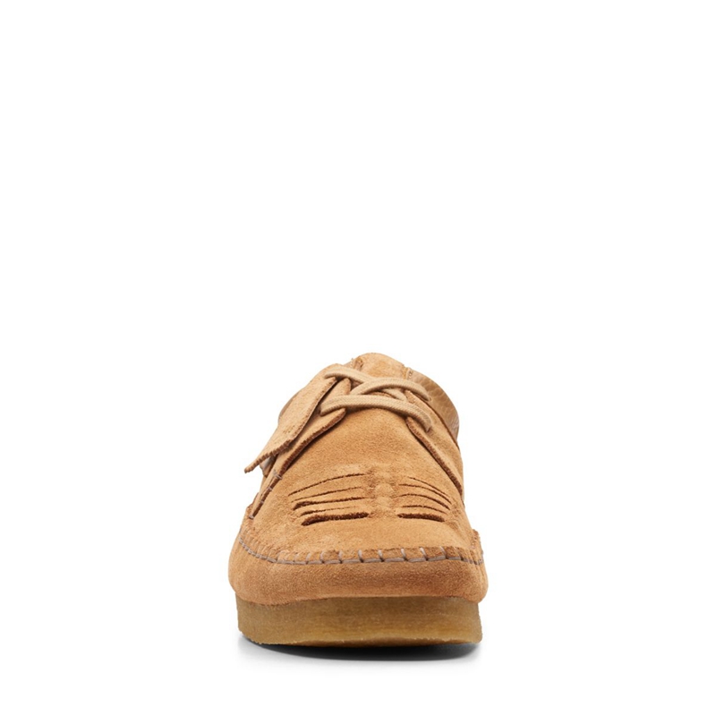 Light Brown Clarks Weaver Weft Suede Men's Slip Ons | 49376-YZFW