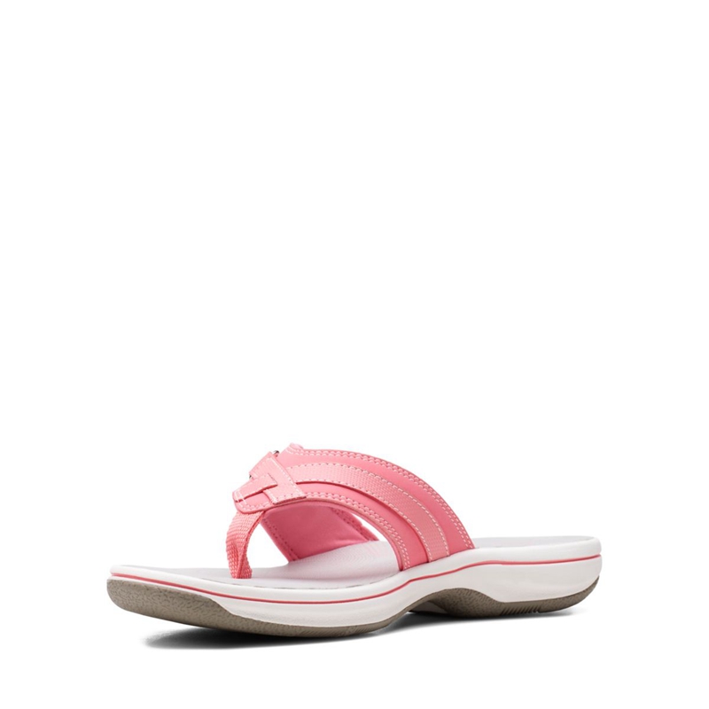 Light Pink Clarks BREEZE SEA Bright Syn Women's Flip Flops | 64518-MRPI