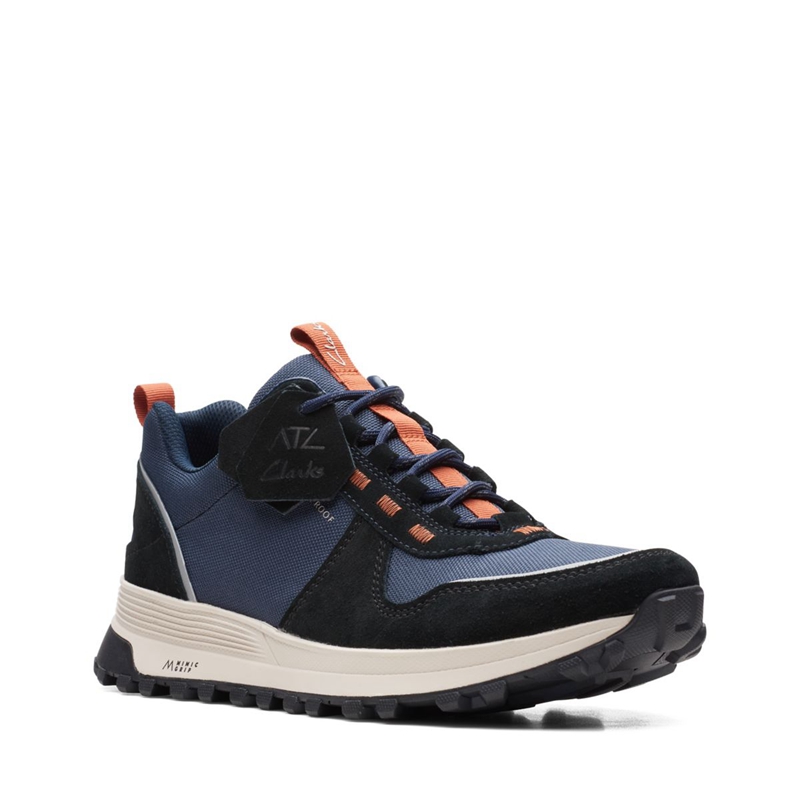 Navy Clarks ATL Trek Walk Combi Men's Sneakers | 05796-TNSI