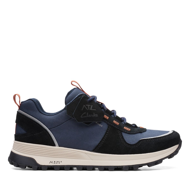 Navy Clarks ATL Trek Walk Combi Men\'s Sneakers | 05796-TNSI