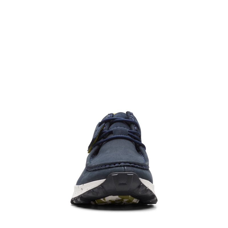 Navy Clarks ATL Trek Wally Nubuck Men's Sneakers | 05842-YQHB