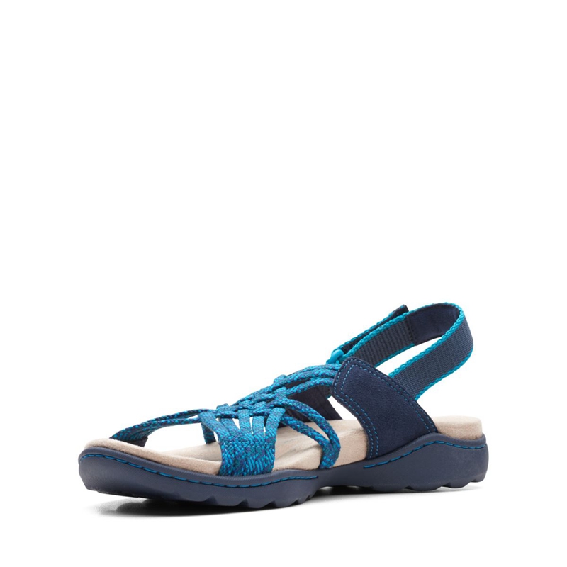 Navy Clarks Amanda Ease Combi Women's Sandals | 95043-HADR