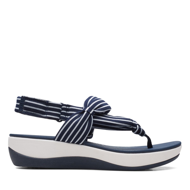 Navy Clarks Arla Nicole Print Women\'s Sandals | 16458-UYWT