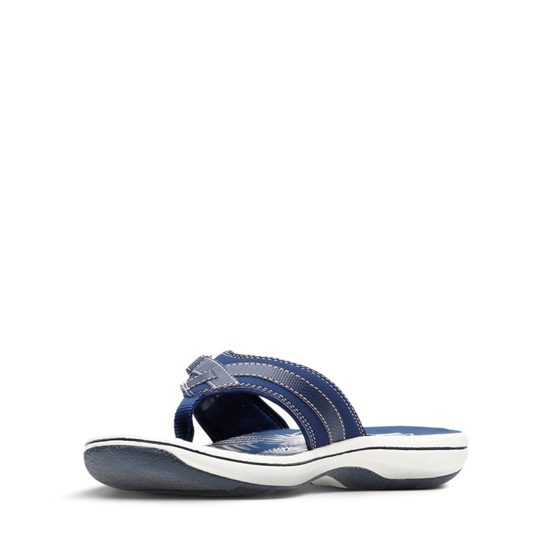 Navy Clarks BREEZE SEA Synthetic Women's Flip Flops | 02541-TXYL