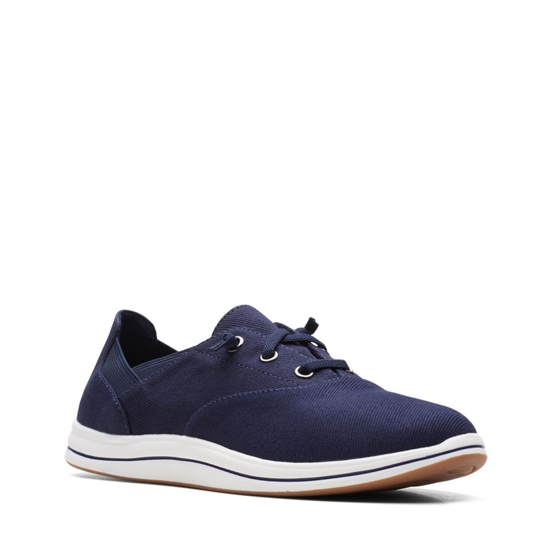 Navy Clarks Breeze Ave Women's Sneakers | 39624-ENSO