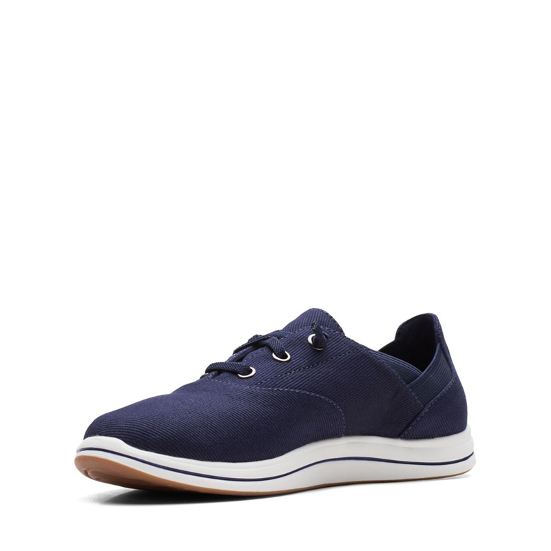 Navy Clarks Breeze Ave Women's Sneakers | 39624-ENSO