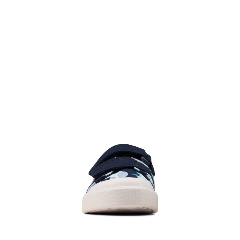 Navy Clarks City Bright Toddler Interest Kids' Slip Ons | 46807-ANVE