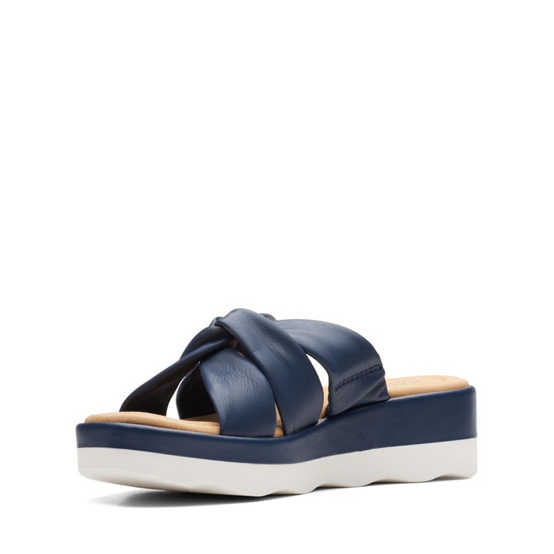 Navy Clarks Clara Charm Women's Sandals | 83167-WLKV