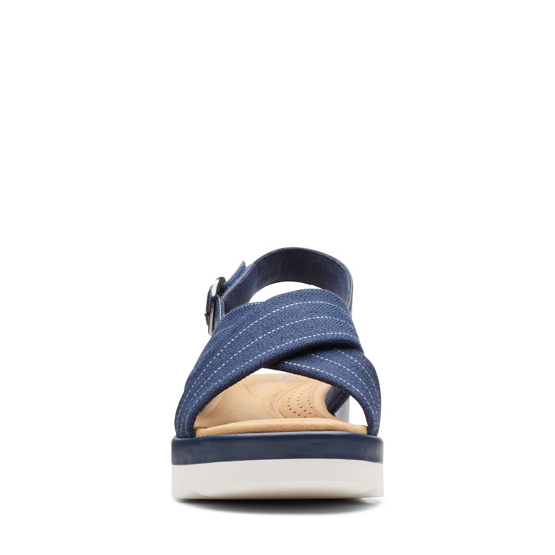 Navy Clarks Clara Cove Women's Sandals | 41609-DQYJ